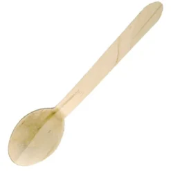 Cuillères à dessert en bois jetables 166 mm - Plastico - Boite de 100