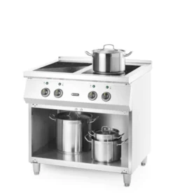 Cuisinière à induction avec 4 foyers 400V/17000W 800x700x(H)870 mm - Hendi