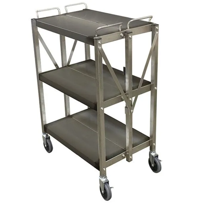 DESSERTE INOX PLIABLE 3 NIVEAUX-L2G