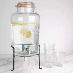 Distributeur d'Eau Rétro en Verre avec Socle 8,5 L - Olympia