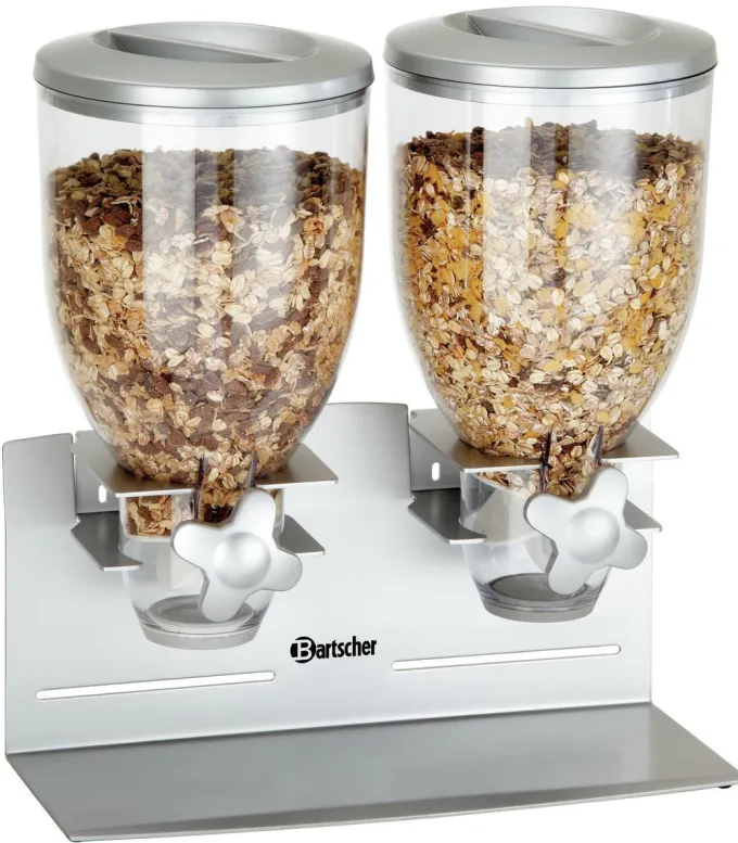 Distributeur de Céréales/Aliments Secs Double - 2 x 3,5 L - Bartscher