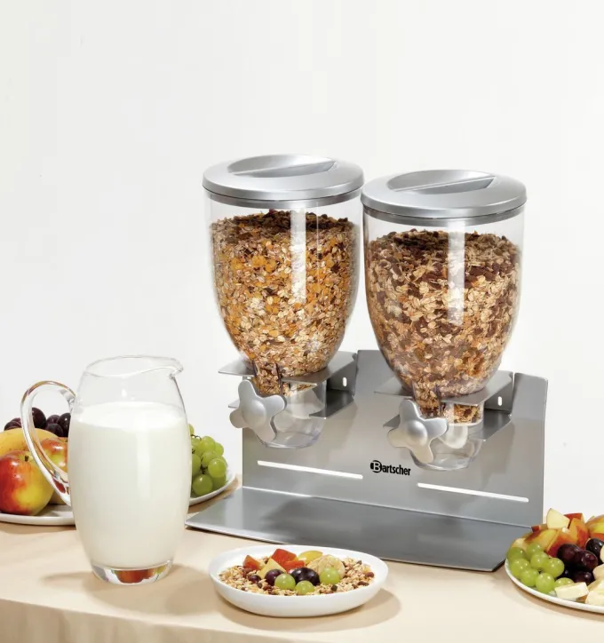 Distributeur de Céréales/Aliments Secs Double - 2 x 3,5 L - Bartscher