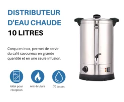 DISTRIBUTEUR EAU CHAUDE DOUBLE PAROI 10 LITRES - L2G