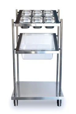 Distributeur en Inox sur Piètement de Couverts, Verres et Plateaux - Distform