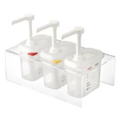 Distributeurs de sauce transparents Lot de 3 GN 1/9 - Araven