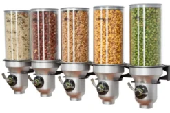 Distributeur Vrac d'Aliments Secs Mural FREE FLOW 5 x 2,5 Litres - IDM