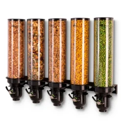 Distributeur Vrac d'Aliments Secs Mural FREE FLOW 5 x 4,5 Litres - IDM