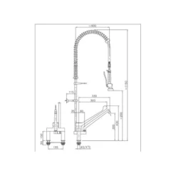 Douchette vaisselle avec mitigeur bi-trou - Combisteel