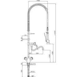 Douchette vaisselle avec mitigeur et col de cygne monotrou - Combisteel