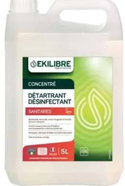Détartrant Désinfectant Sanitaires Concentré 5L - Lot de 8 - Action Pin