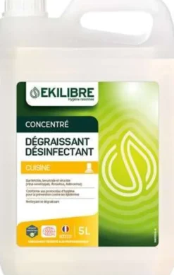 Détergent Dégraissant Désinfectant Alimentaire ecocert Bidon de 5L - Lot de 4 - Sodel