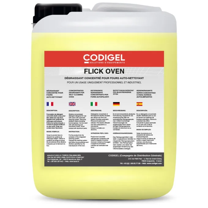 Détergent Dégraissant Fours Autonettoyants - Bidon de 10 kg - Codigel