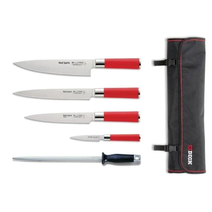 Ensemble de 5 couteaux avec étui - Red Spirit Dick