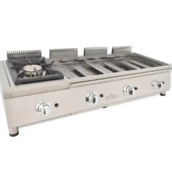 Ensemble de Cuisson Combiné FLEXI Série 600 - Meuble avec 2 Grilles, Réchaud et Frytop Chromé - Arilex