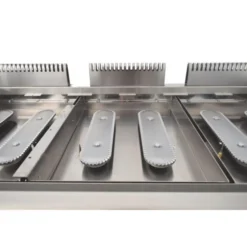 Ensemble de Cuisson Combiné FLEXI Série 600 - Meuble avec 2 Grilles, Réchaud et Frytop Chromé - Arilex