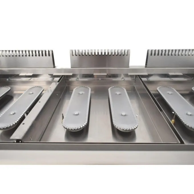 Ensemble de Cuisson Combiné FLEXI Série 600 - Meuble avec 2 Grilles, Réchaud et Frytop Chromé - Arilex