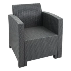 Ensemble Fauteuils et Table en Rotin Gris - Bolero