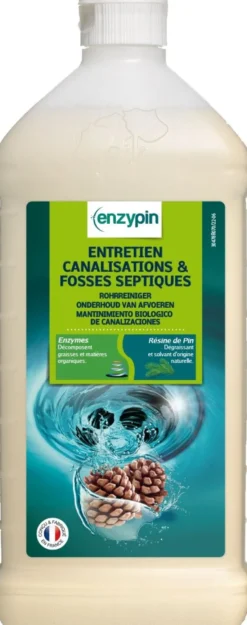 Entretien canalisation et fosses septiques Flacon de 1L - Lot de 3 Colis de 6 - Action Pin
