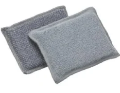 Eponge bi faces grattantes grise 24x15cm - Lot de 3 Colis de 20 - De Witte