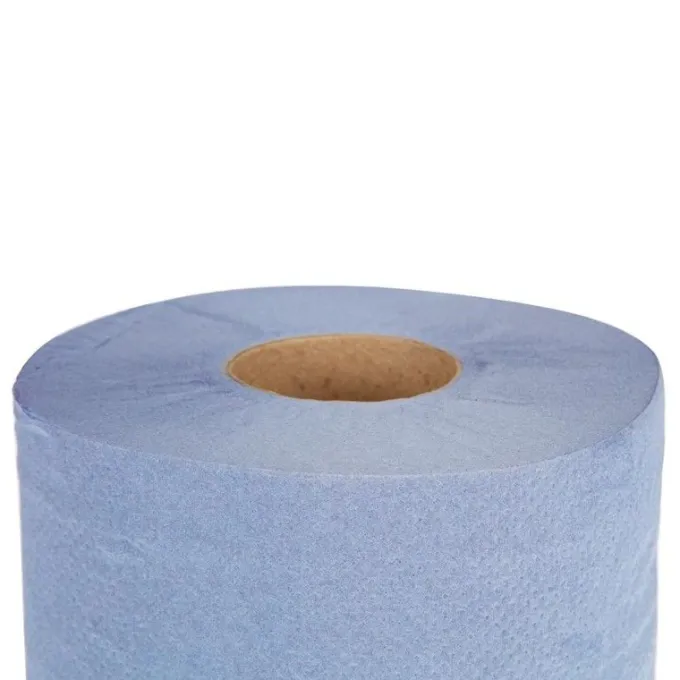 Essuie-Mains Bleu 2 Plis à Dévidage Central Contact Aimentaire - Lot de 6 - Jantex