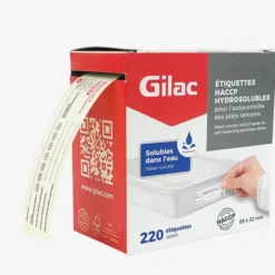 Etiquettes HACCP hydrosolubles - rouleau de 220 - Gilac