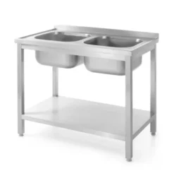 Evier double avec étagère - 700 mm Kitchen Line 1000x700x(H)850 mm - Hendi
