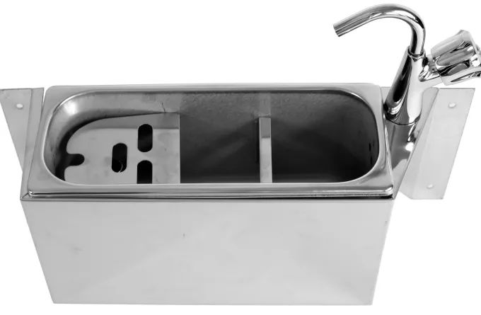 Evier pour Cuillère à Glace 330X120X150 mm - Avec Robinet et Trou d'Evacuation - Combisteel