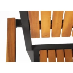 Fauteuil en Acier & Bois d'Acacia - Lot de 4 - Bolero