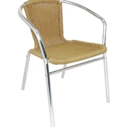 Fauteuil en Rotin et Aluminium Empilable - Lot de 4 - Bolero