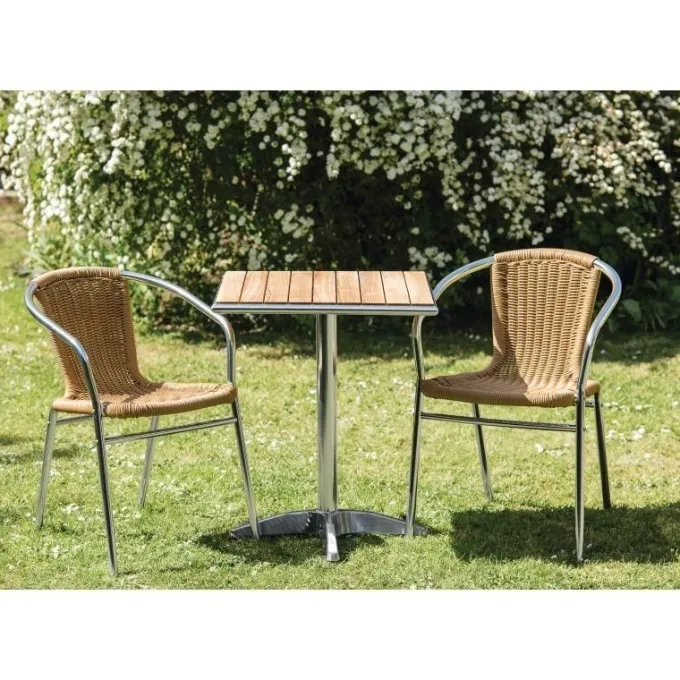 Fauteuil en Rotin et Aluminium Empilable - Lot de 4 - Bolero