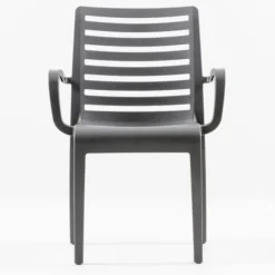 Fauteuil Restaurant SLAT Anthracite Recyclé - Lot de 6 - Grosfillex
