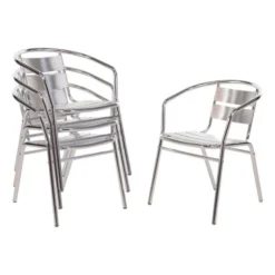Fauteuils Empilables en Aluminium - Lot de 4 - Bolero