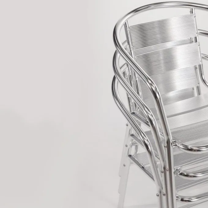 Fauteuils Empilables en Aluminium - Lot de 4 - Bolero