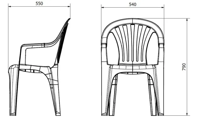 Fauteuil Terrasse PALS Anthracite - Set de 2 - Resol