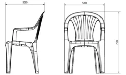 Fauteuil Terrasse PALS Anthracite - Set de 4 - Resol
