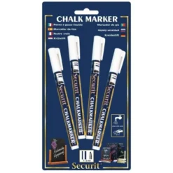 Feutre Craie Liquide Blanc - Lot de 4 Feutres - Securit