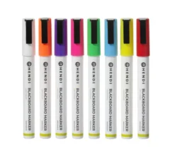 Feutres à craie 3 mm 1 blanc 1 rouge 1 bleu 1 vert 1 jaune 1 violet 1 orange et 1 rose - Hendi