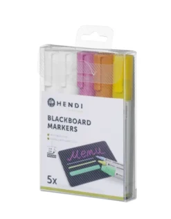 Feutres à craie 6 mm 2 blancs 1 rose 1 jaune et 1 feutre bronze 5 u - Hendi