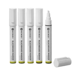 Feutres à craie 6 mm 5 feutres blancs - Hendi
