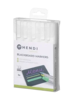 Feutres à craie 6 mm 5 feutres blancs - Hendi
