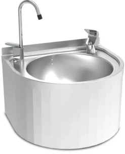 Fontaine à Eau Murale en Inox Ronde 350 x 300 mm - Fricosmos