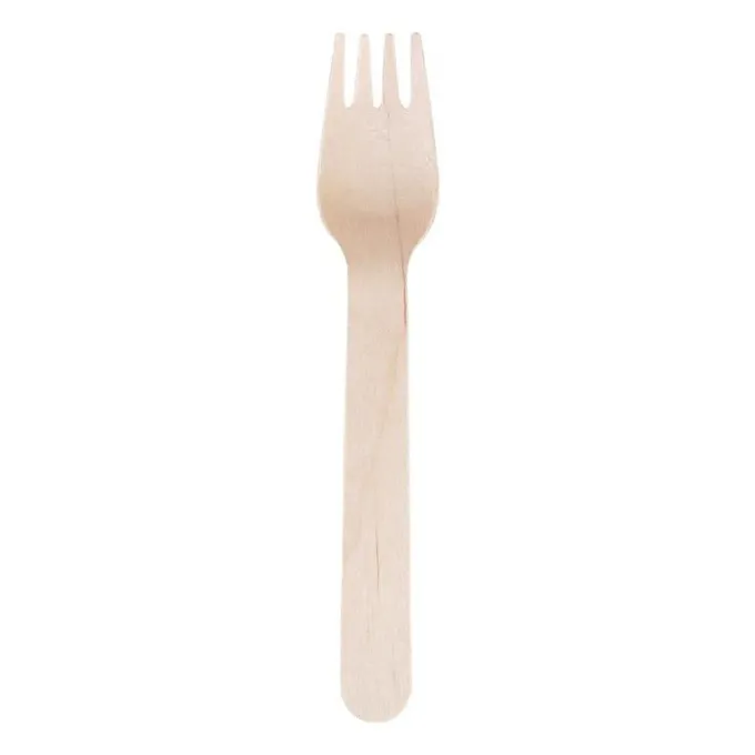 Fourchette en Bois 155 mm Lot de 100 - Fiesta Green