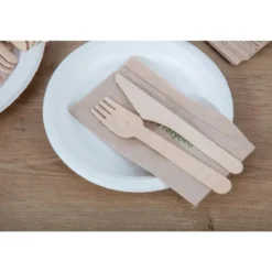 Fourchette en Bois 155 mm Lot de 100 - Fiesta Green