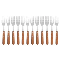 Fourchette à Viande 200 mm Manche en Bois Lot de 12 Olympia