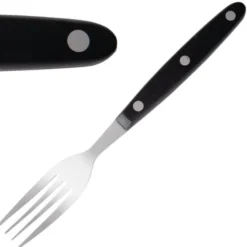 Fourchette à viande 200 mm manche noir Lot de 12 Olympia
