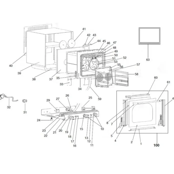 Four à Convection S1 - 60 L - 4 Niveaux - Beckers