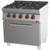 Fourneau combiné avec four à air chaud électrique GN 1/1 - 4x brûleur ECO SPBT 70/80 11 GE - Redfox