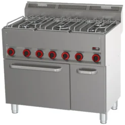 Fourneau combiné avec four à air chaud électrique GN 1/1 - 5x brûleur SPT 90/5 GL - Redfox