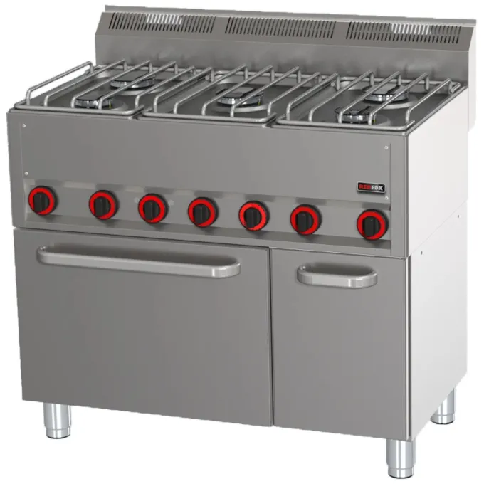 Fourneau combiné avec four à air chaud électrique GN 1/1 - 5x brûleur SPT 90/5 GL - Redfox