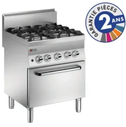 Fourneau - 4 feux vifs gaz sur four électrique - Gamme 650 - Baron